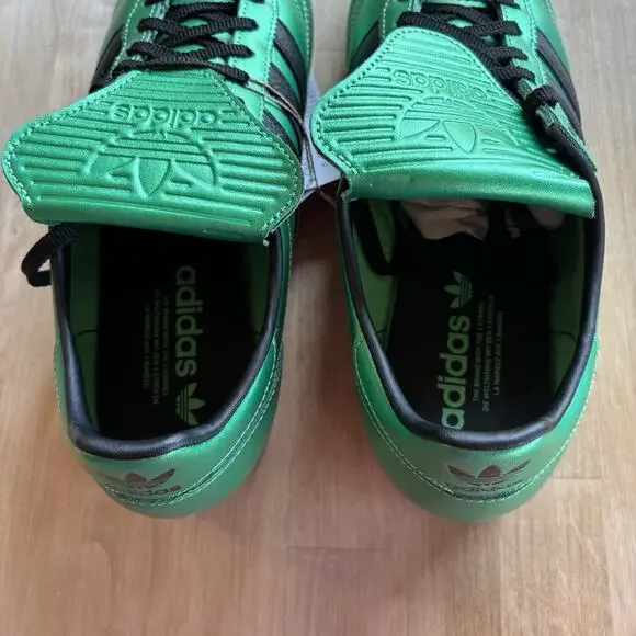 Adidas Green Black Leather metallic Soccer Sneakers Women’s 10 Retro Shoes NWOB - Picture 5 of 10